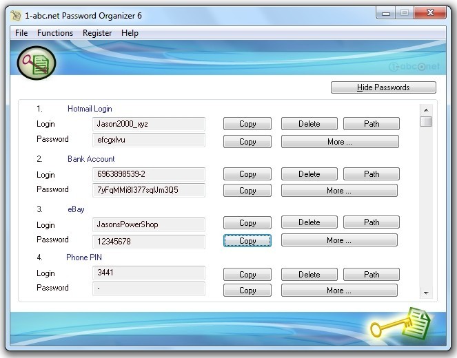 1-abc.net Password Organizer 6.00