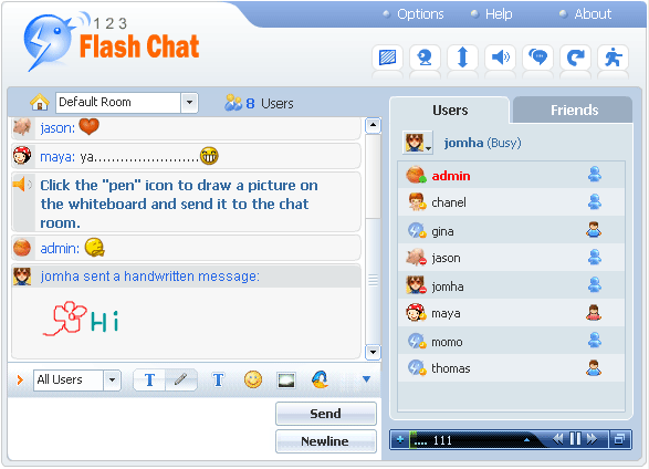 123 Flash Chat Server Windows Client 2.0