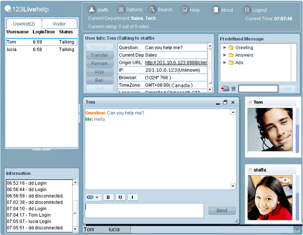 123 Live Help Chat Server Software 3.2