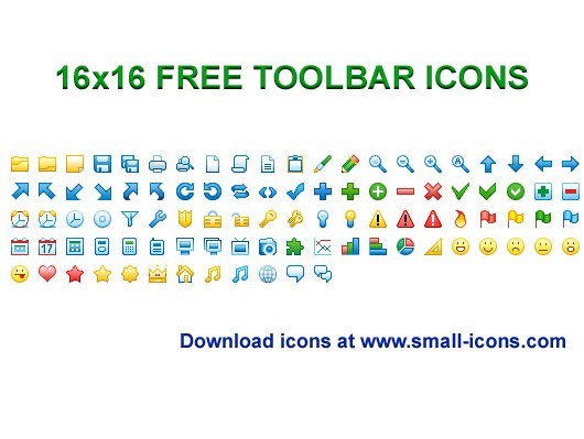 16x16 Free Toolbar Icons 2013.1