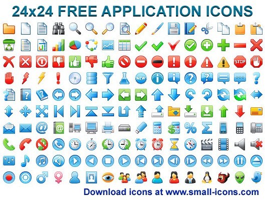 24x24 Free Application Icons 2013.1