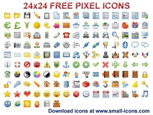 24x24 Free Pixel Icons 2013.1