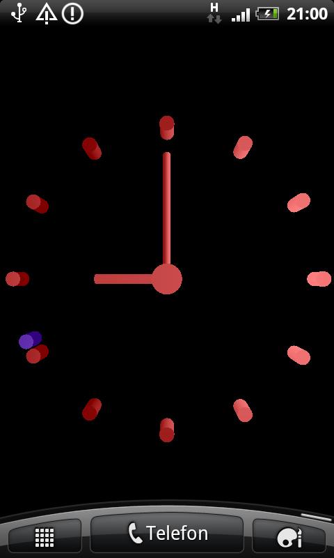 3D Cool Red Analog Clock 1.0