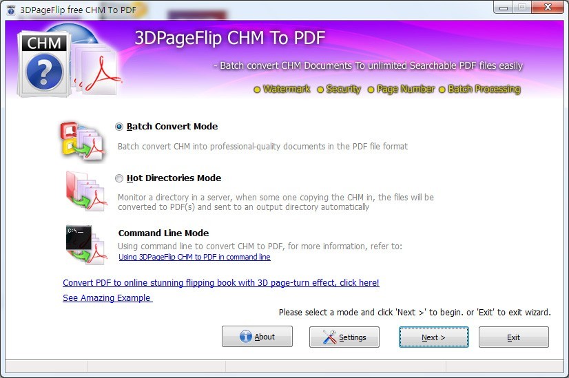 3DPageFlip CHM to PDF - freeware 1.7