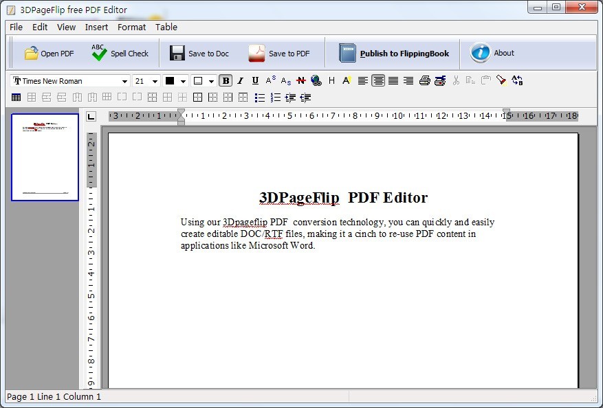 3DPageFlip PDF Editor - freeware 2.0