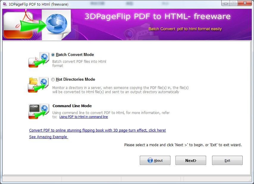 3DPageFlip PDF to HTML - freeware 1.9