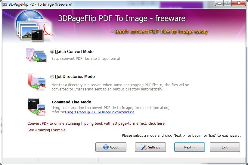3DPageFlip PDF to Image - freeware 1.9