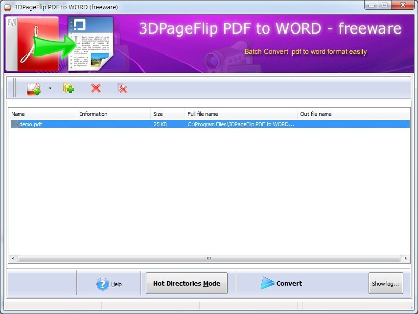 3DPageFlip PDF to Word - freeware 1.8