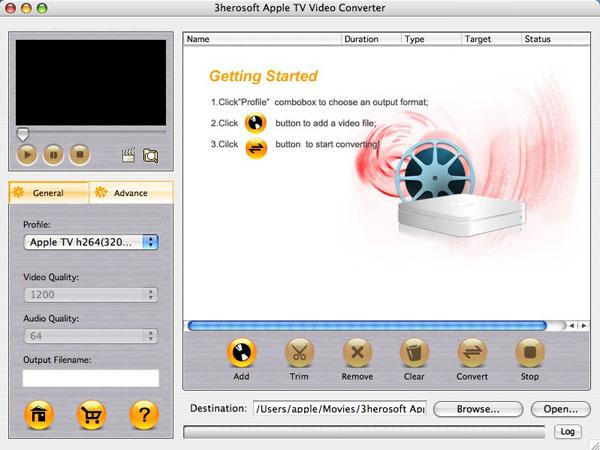 3herosoft Apple TV Video Converter for Mac 3.5.1.0629