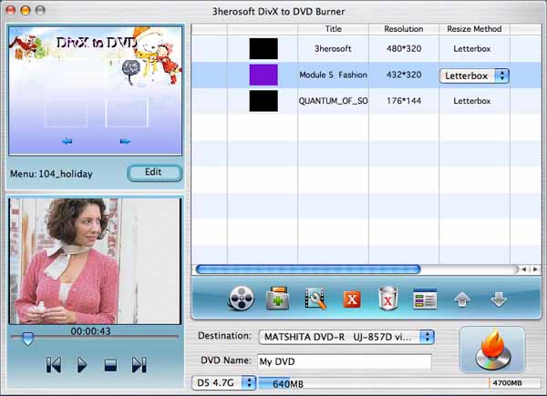 3herosoft DivX to DVD Burner for Mac 3.5.3.0629