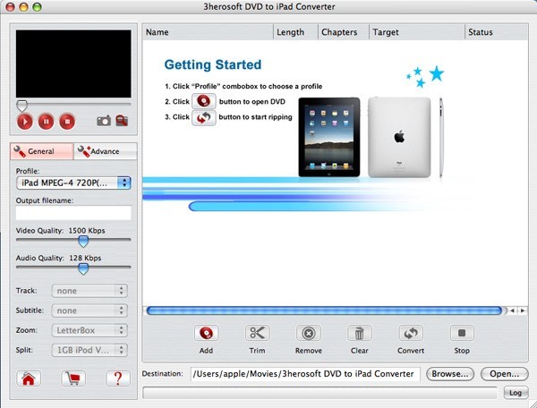 3herosoft DVD to iPad Converter for Mac 3.5.0.0309