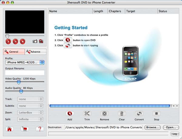 3herosoft DVD to iPhone Converter for Mac 3.5.2.0325