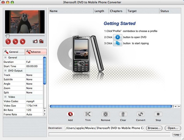 3herosoft DVD to Mobile Phone Converter for Mac 3.0.1.0512