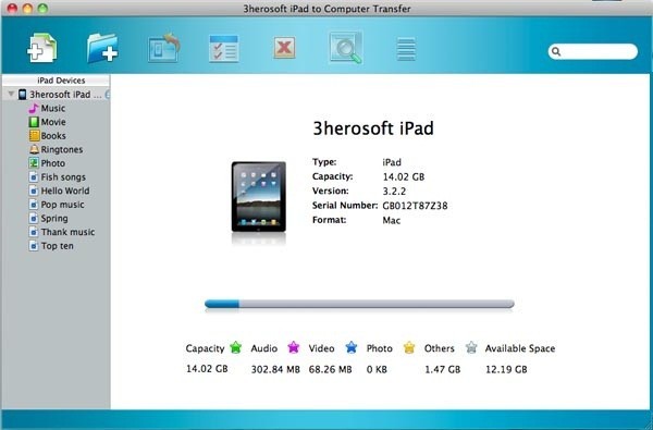 3herosoft iPad to Computer Transfer for Mac 3.7.8.0318