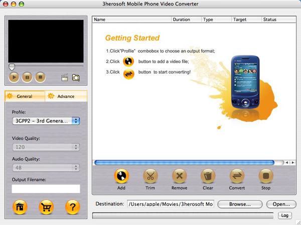 3herosoft Mobile Phone Video Converter for Mac 3.5.2.0707