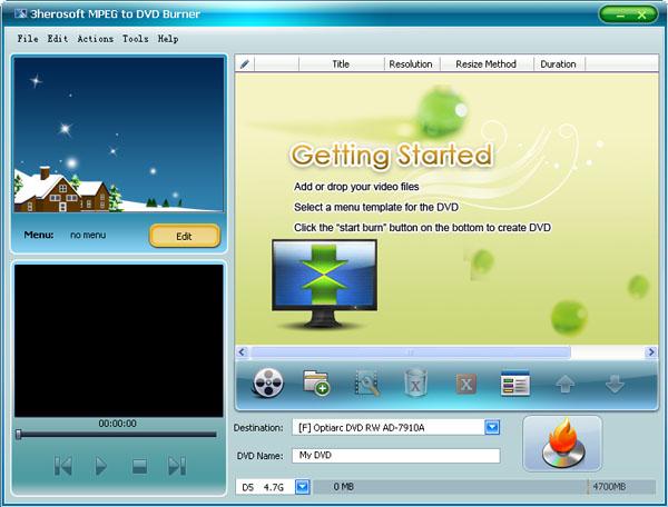 3herosoft MPEG to DVD Burner 3.8.0.0413