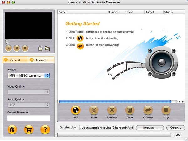 3herosoft Video to Audio Converter for Mac 3.0.1.0512