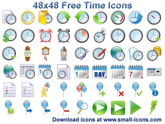 48x48 Free Time Icons 2013.1