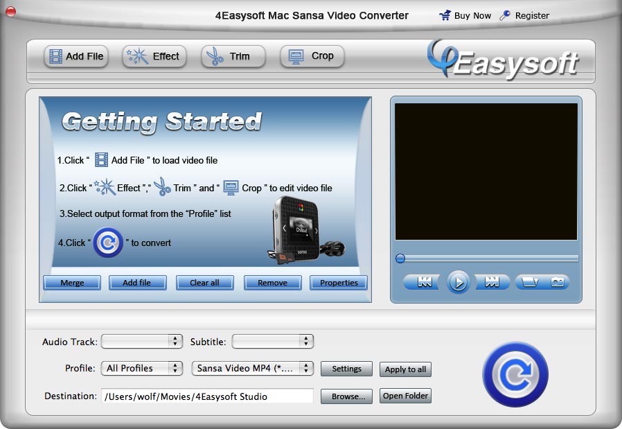 4Easysoft Mac Sansa Video Converter 3.1.18
