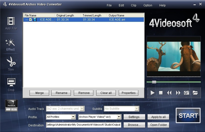 4Videosoft Archos Video Converter 4.0.16