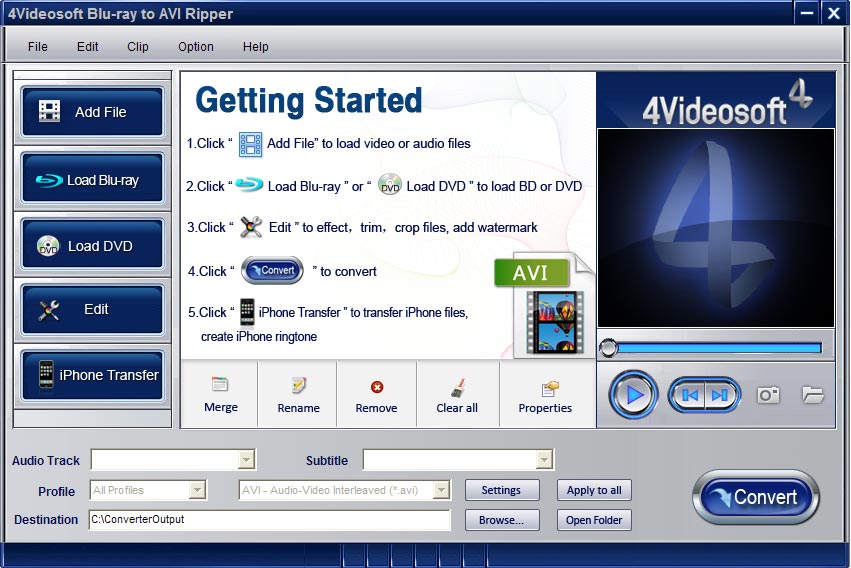 4Videosoft Blu-ray to AVI Ripper 3.1.28