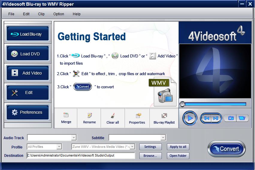 4Videosoft Blu-ray to WMV Ripper 3.1.32