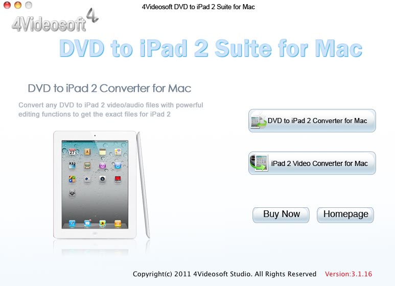 4Videosoft DVD to iPad 2 Suite for Mac 3.2.10