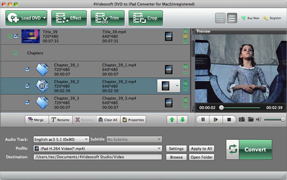 4Videosoft DVD to iPad Converter for Mac 7.0.30