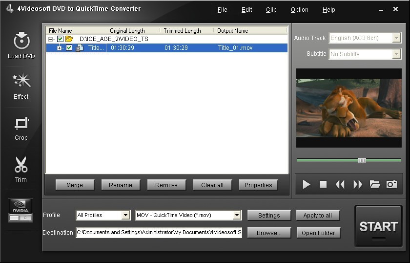 4Videosoft DVD to QuickTime Converter 3.3.26