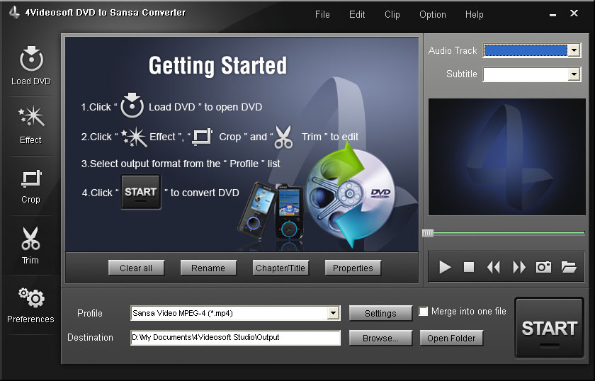 4Videosoft DVD to Sansa Converter 3.1.12