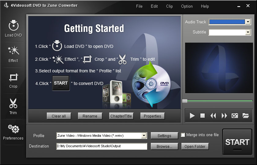 4Videosoft DVD to Zune Converter 3.1.08