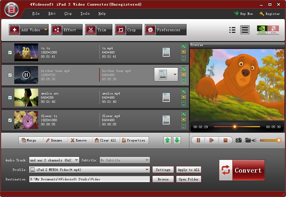 4Videosoft iPad 2 Video Converter 5.0.20
