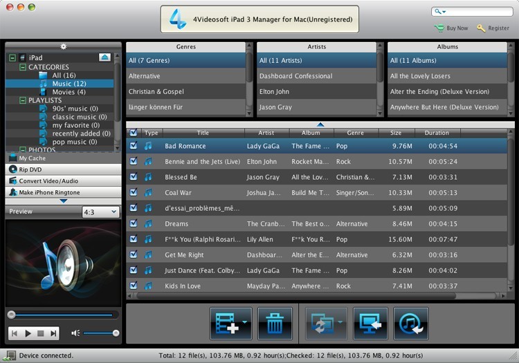 4Videosoft iPad 3 Manager for Mac 6.0.8