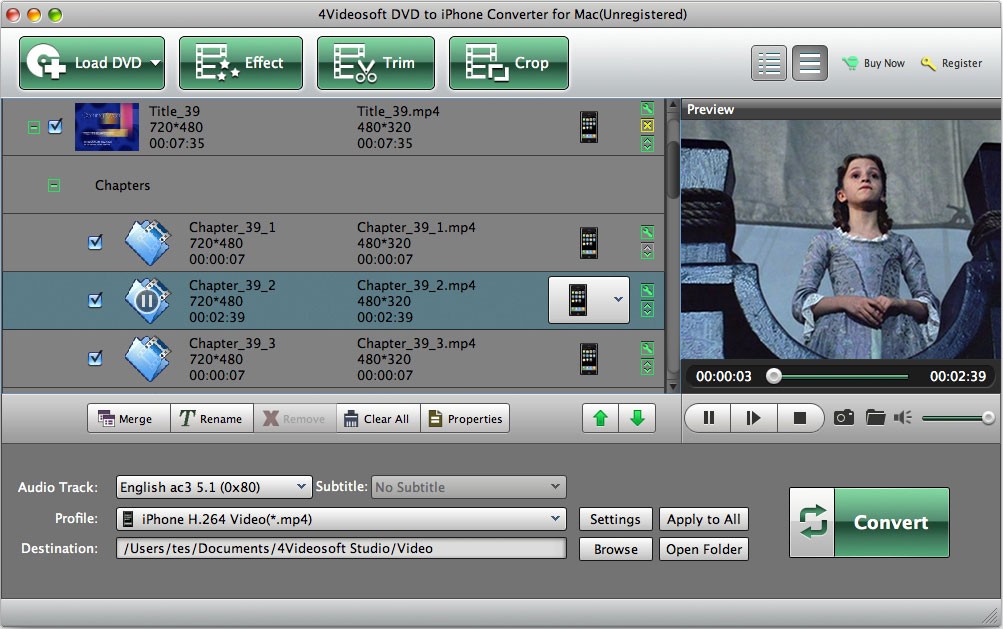 4Videosoft Mac DVD to iPhone Converter 5.0.52