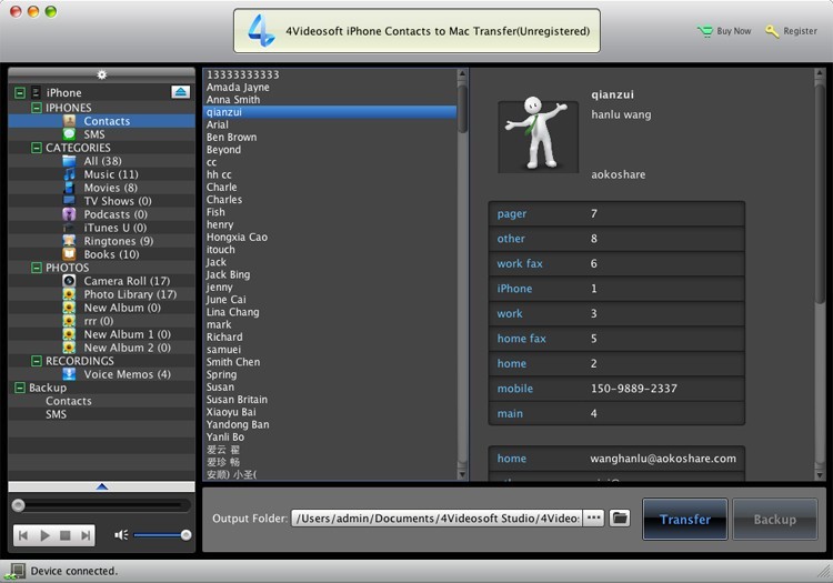 4Videosoft Mac iPhone Contacts Transfer 5.0.18