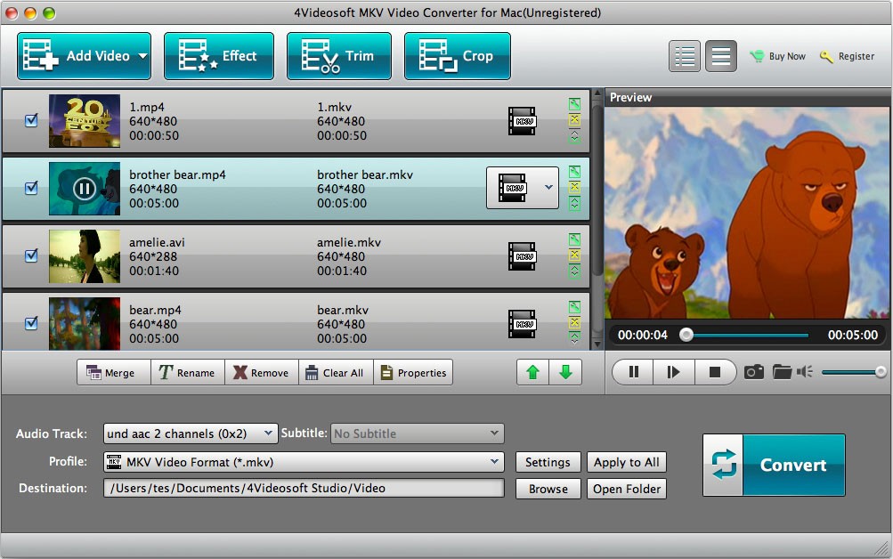 4Videosoft MKV Video Converter for Mac 3.2.62