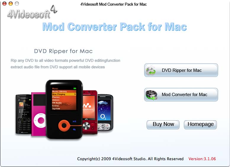 4Videosoft Mod Converter Pack for Mac 3.1.10