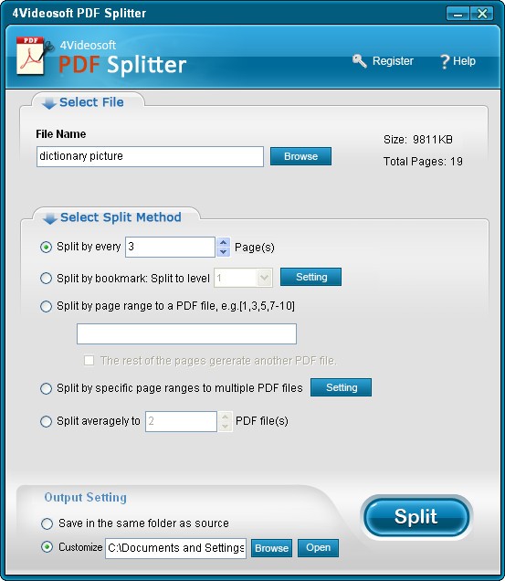 4Videosoft PDF Splitter 3.0.76
