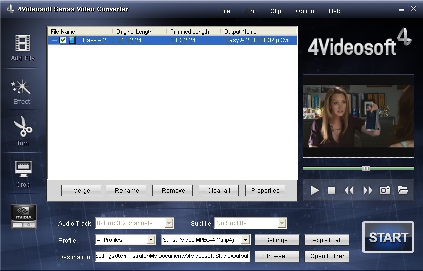 4Videosoft Sansa Video Converter 4.0.22
