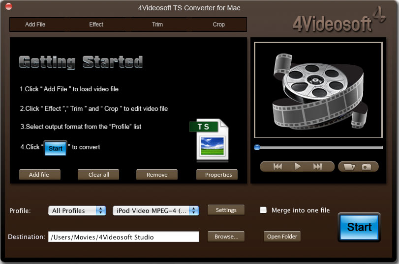 4Videosoft TS Converter for Mac 3.1.06