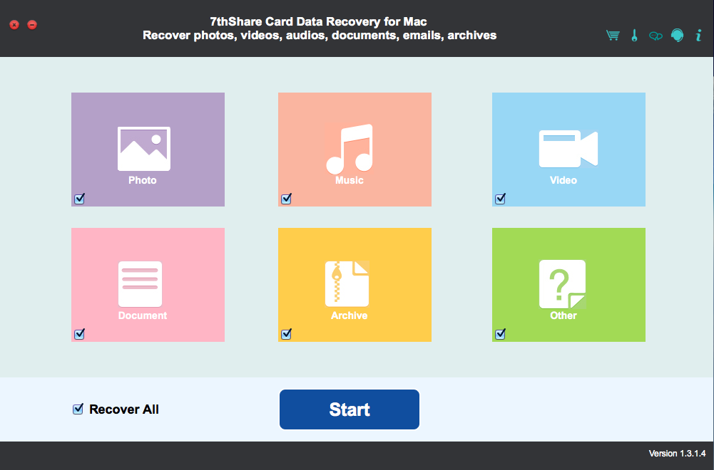 7thShare Card Data Recovery for Mac 2.3.8.8