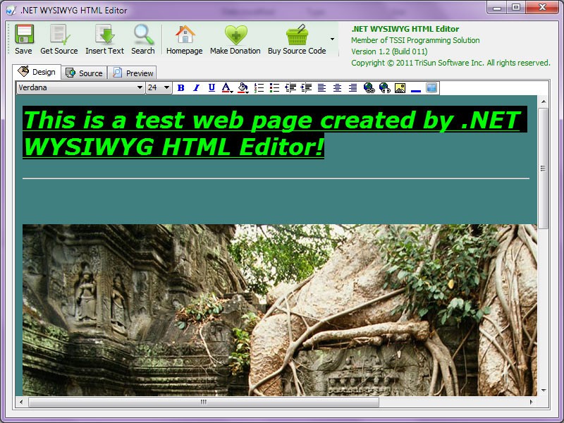 .NET WYSIWYG HTML Editor 2.0