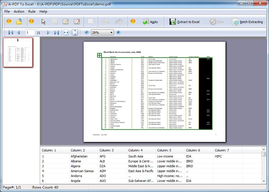 A-PDF To Excel 3.5