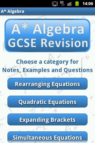 A* Revision: Algebra 1.2