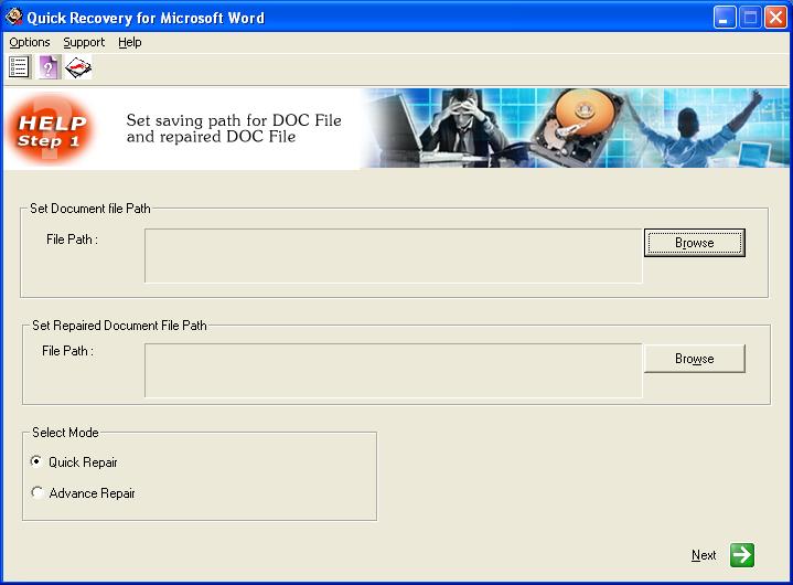 A Data Recovery Software- Q R for MS Word 11.09