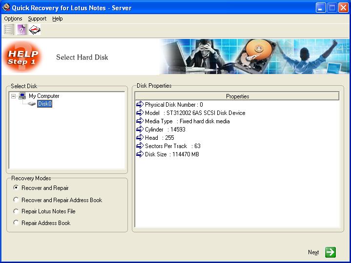 A Data Recovery Software- QR for Lotus Notes Server 1.01