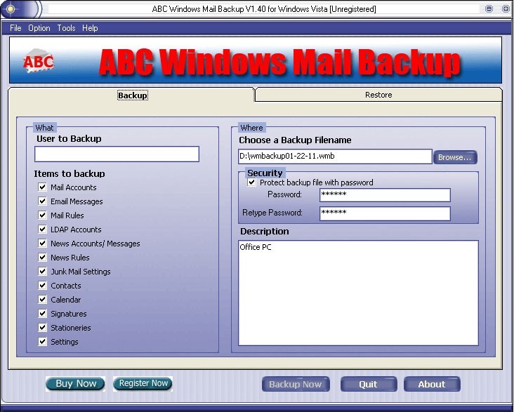 ABC Windows Mail Backup 1.50