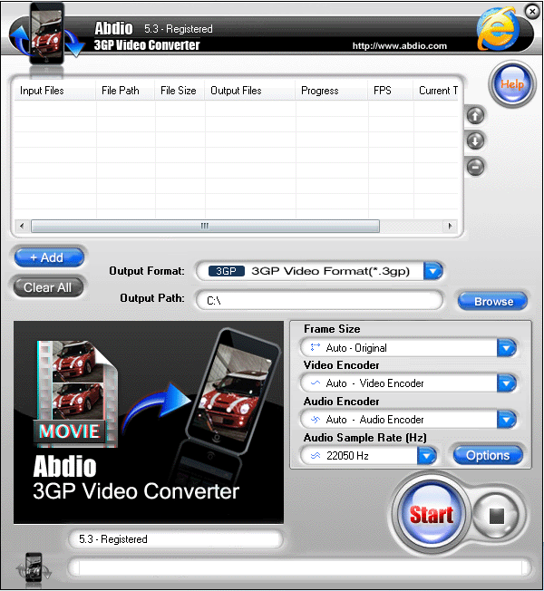 Abdio 3GP Video Converter 6.8