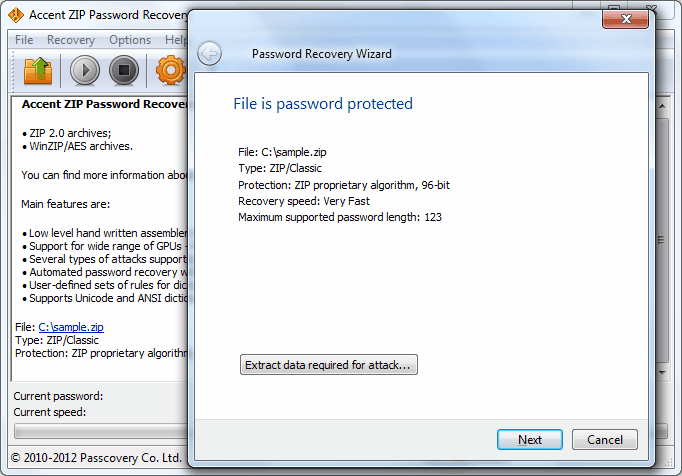 Accent ZIP Password Recovery 4.9