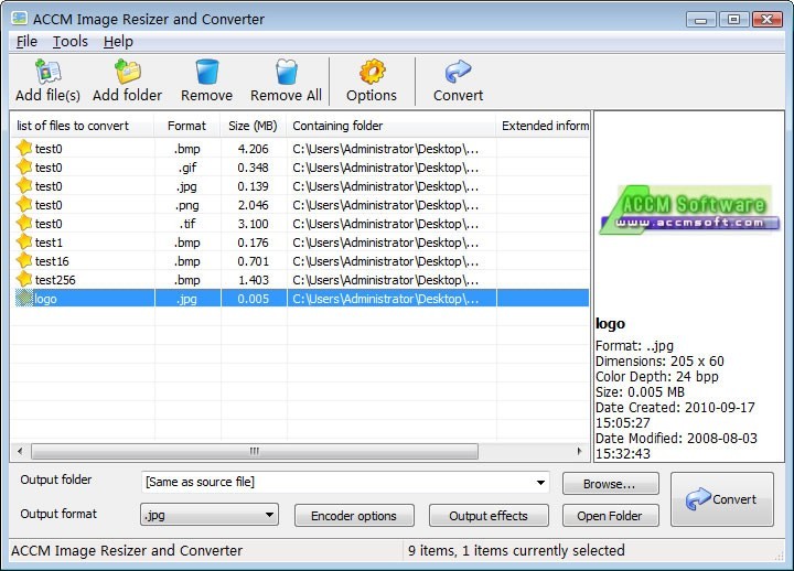 ACCM Image Resizer and Converter 3.0